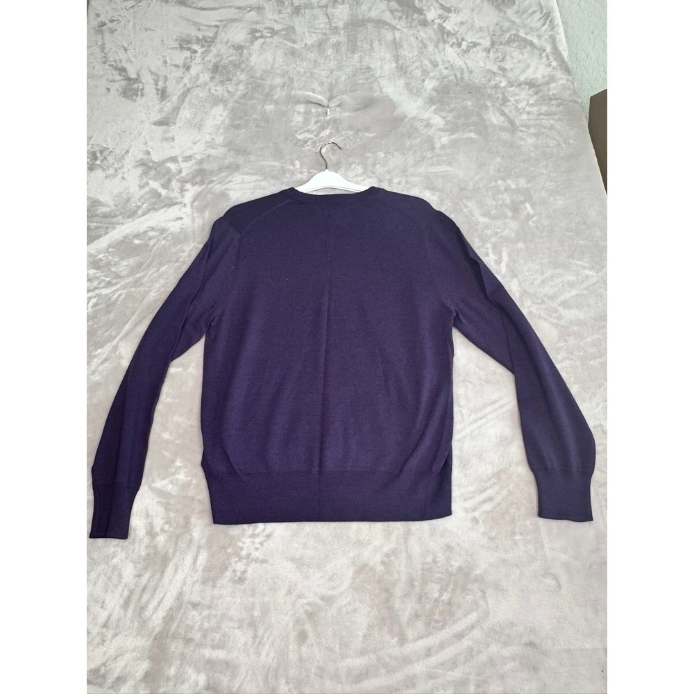 Brooks Brothers Mens‎ Saxon Wool V Neck Pullover Sweater Medium Purple